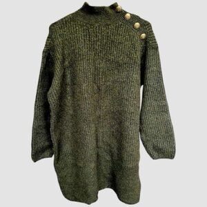 River Island Olive Sweater with Button Accents